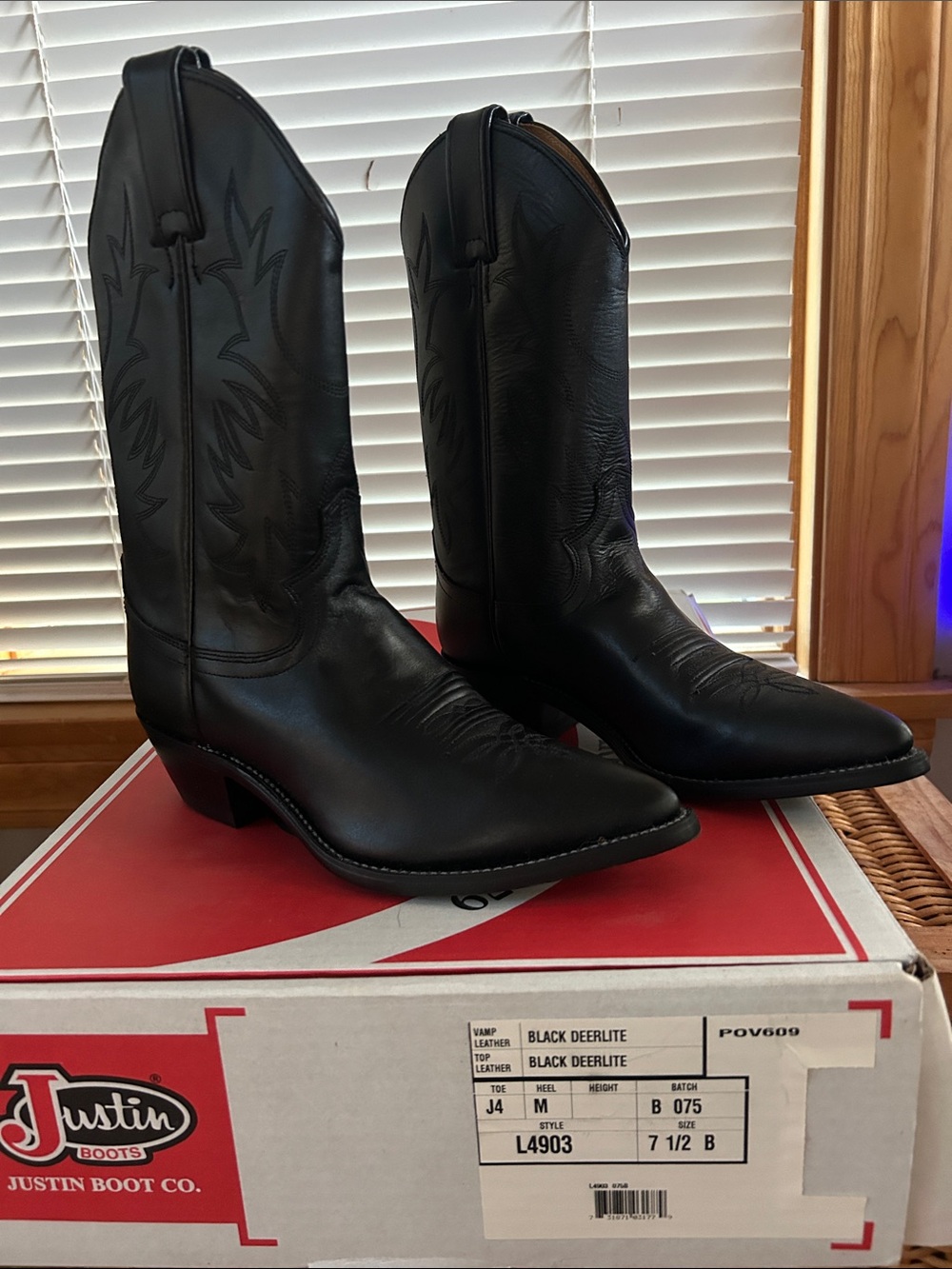 Justin Women’s Western Boots Black Leather (LC)